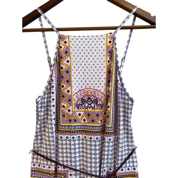 Tigerlily Dalmatia Halter Purple Blue Geo Boho Romper size 2 - Picture 4 of 15